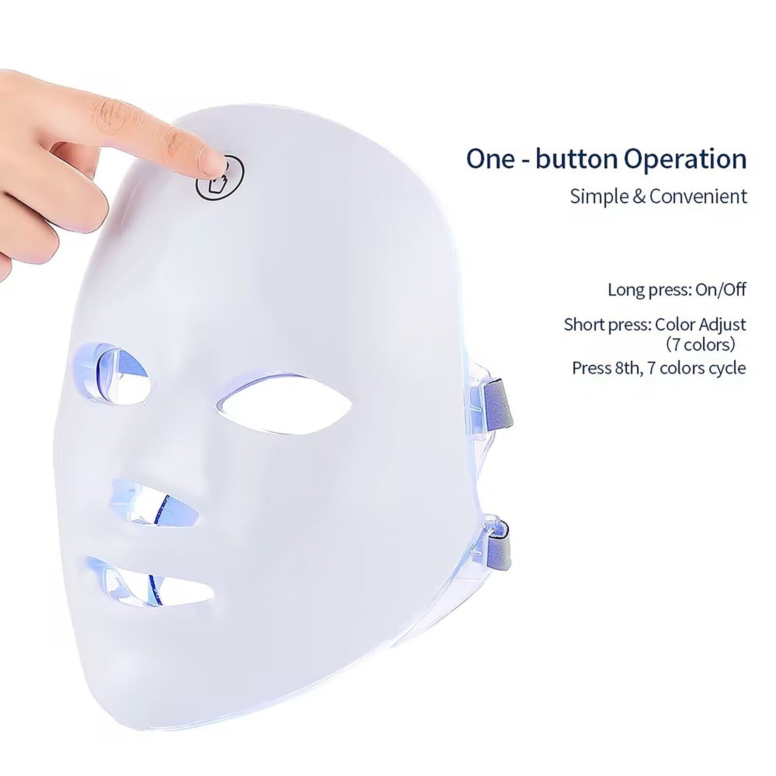 One-button LED mask operation